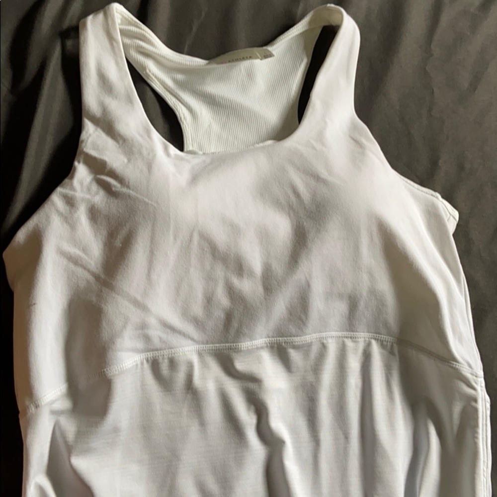 White Athleta Built In Bra Tanktop
